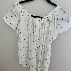 Off Shoulder White Shirt